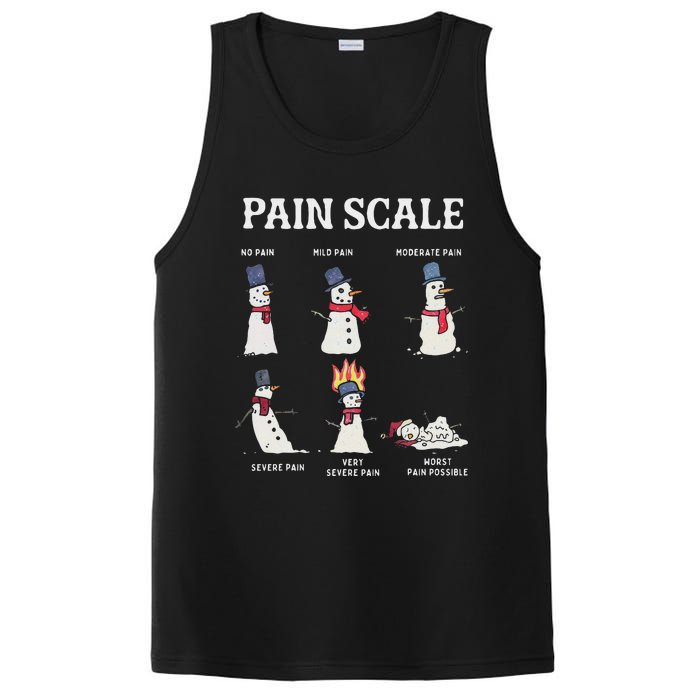 Retro Pain Scale Snowman Trauma Nurse Christmas Nursing PosiCharge Competitor Tank