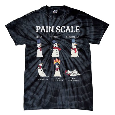 Retro Pain Scale Snowman Trauma Nurse Christmas Nursing Tie-Dye T-Shirt