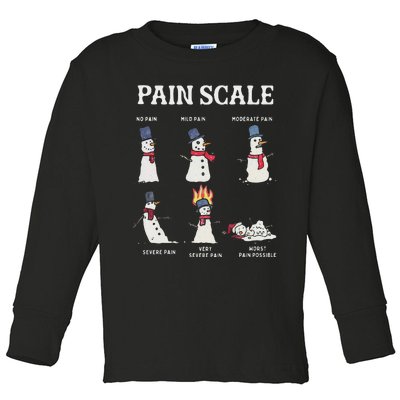 Retro Pain Scale Snowman Trauma Nurse Christmas Nursing Toddler Long Sleeve Shirt