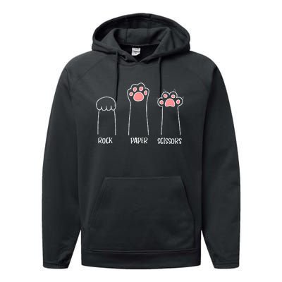 Rock Paper Scissors Hand Game Cute Pink Paw Funny Cat Performance Fleece Hoodie