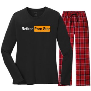 Retired Porn Star Funny Gag Design Women's Long Sleeve Flannel Pajama Set 