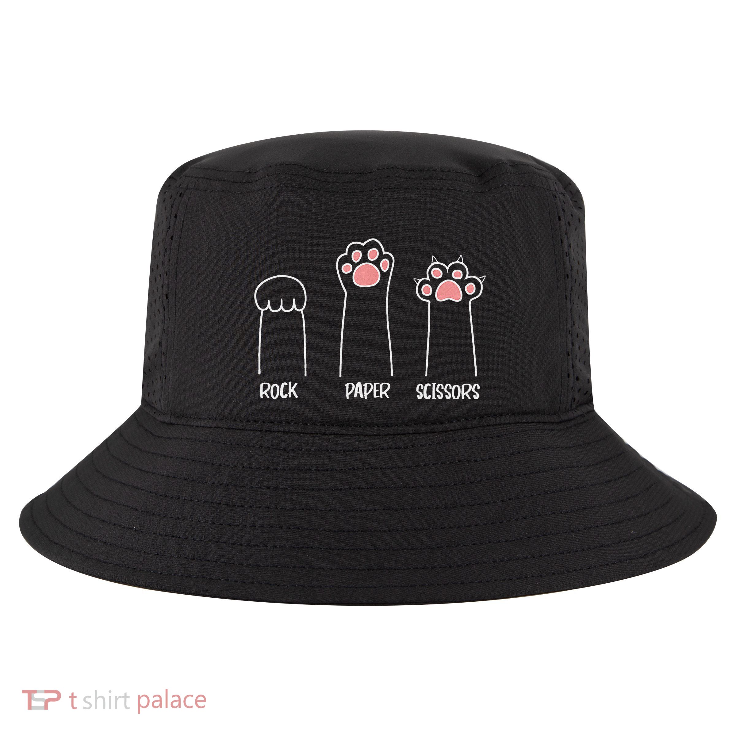 Rock Paper Scissors Cat Paw Cool Comfort Performance Bucket Hat