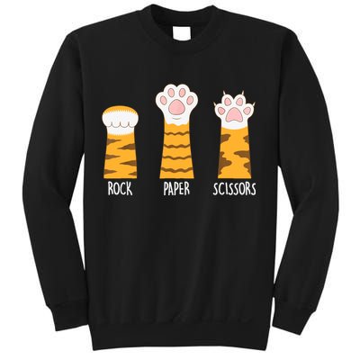 Rock Paper Scissors Hand Game Funny Cute Paw Cat Lovers Sweatshirt