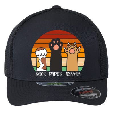 Rock Paper Scissors Game Kitten Lover Animal Paws Cat Flexfit Unipanel Trucker Cap