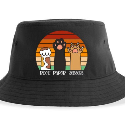 Rock Paper Scissors Game Kitten Lover Animal Paws Cat Sustainable Bucket Hat