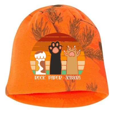 Rock Paper Scissors Game Kitten Lover Animal Paws Cat Kati - Camo Knit Beanie