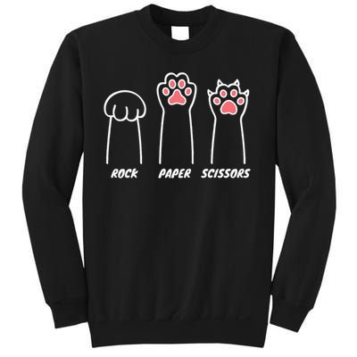 Rock Paper Scissors Hand Game Cute Paw Funny Cat Lover Gift Sweatshirt