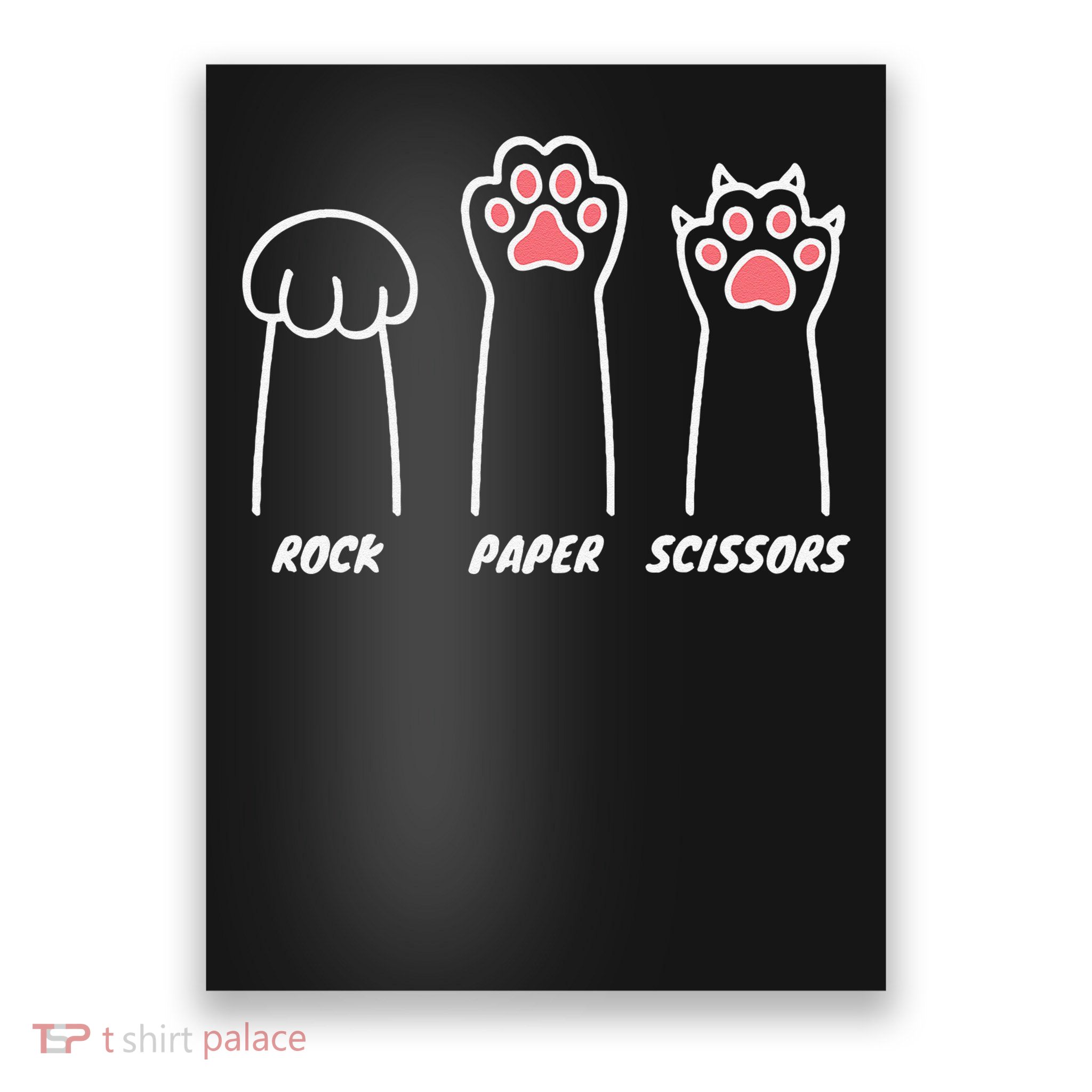 Rock Paper Scissors Hand Game Cute Paw Funny Cat Lover Gift Poster