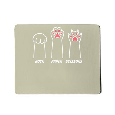 Rock Paper Scissors Hand Game Cute Paw Funny Cat Lover Gift Mousepad
