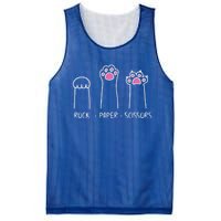 Rock Paper Scissors Cute Paw Hand Game Funny Cat Funny Gift Mesh Reversible Basketball Jersey Tank