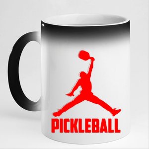 Red Pickleball Sports Logo 11oz Black Color Changing Mug