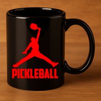 Red Pickleball Sports Logo 11oz C Handle Ceramic Mug