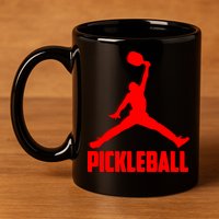 Red Pickleball Sports Logo 11oz C Handle Ceramic Mug
