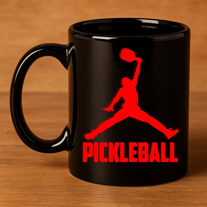 Red Pickleball Sports Logo 11oz C Handle Ceramic Mug