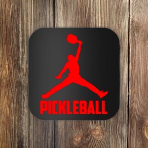 Red Pickleball Sports Logo Coaster