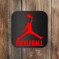 Red Pickleball Sports Logo Coaster