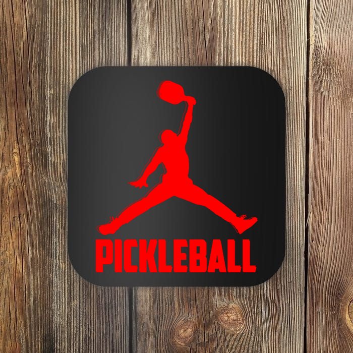 Red Pickleball Sports Logo Coaster