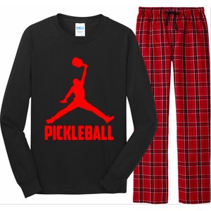 Red Pickleball Sports Logo Long Sleeve Pajama Set