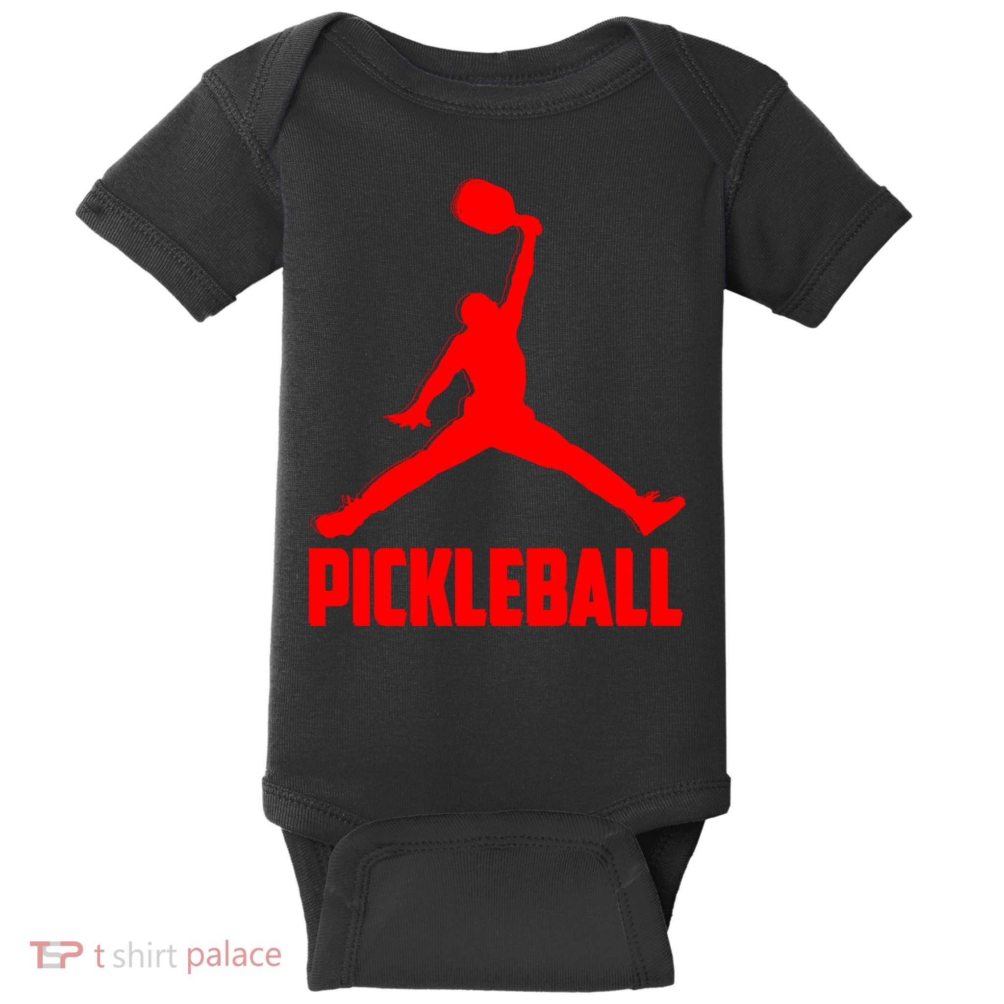 Red Pickleball Sports Logo Baby Bodysuit