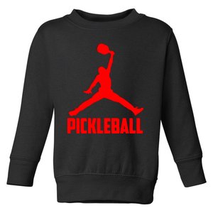 Red Pickleball Sports Logo Toddler Sweatshirt