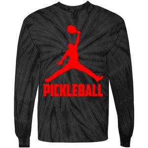 Red Pickleball Sports Logo Tie-Dye Long Sleeve Shirt