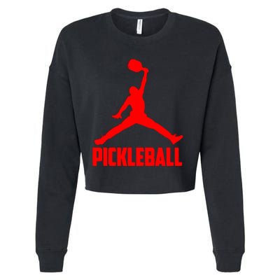 Red Pickleball Sports Logo Cropped Pullover Crew