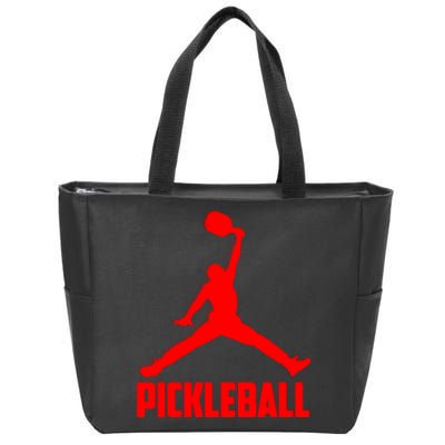 Red Pickleball Sports Logo Zip Tote Bag