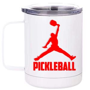 Red Pickleball Sports Logo 12 oz Stainless Steel Tumbler Cup