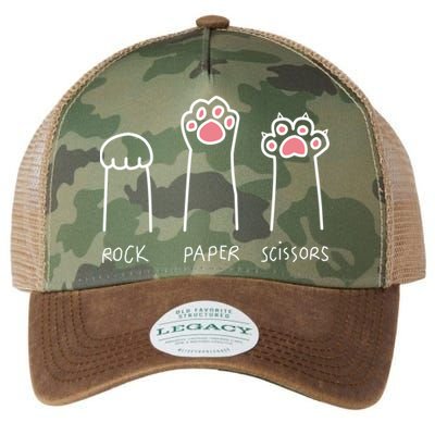 Rock Paper Scissors Cat Paws Legacy Tie Dye Trucker Hat