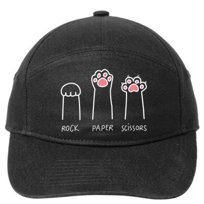 Rock Paper Scissors Cat Paws 7-Panel Snapback Hat