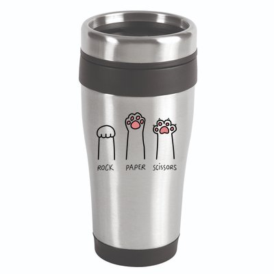 Rock Paper Scissors Cat Paws 16oz Travel Tumbler