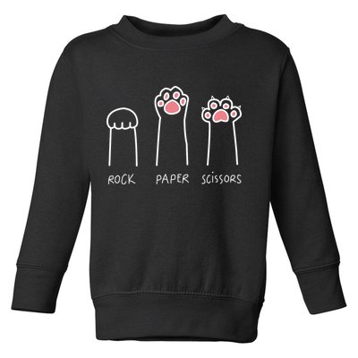 Rock Paper Scissors Cat Paws Toddler Sweatshirt