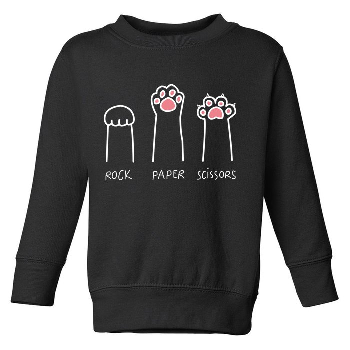 Rock Paper Scissors Cat Paws Toddler Sweatshirt