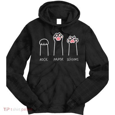 Rock Paper Scissors Cat Paws Tie Dye Hoodie