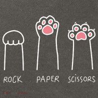 Rock Paper Scissors Cat Paws Cotton Canvas Backpack