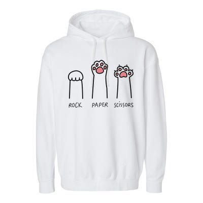 Rock Paper Scissors Cat Paws Garment-Dyed Fleece Hoodie