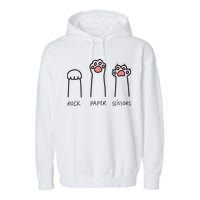 Rock Paper Scissors Cat Paws Garment-Dyed Fleece Hoodie