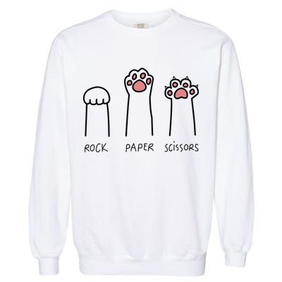 Rock Paper Scissors Cat Paws Garment-Dyed Sweatshirt