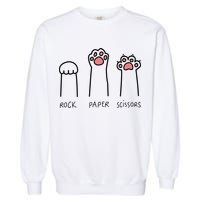 Rock Paper Scissors Cat Paws Garment-Dyed Sweatshirt