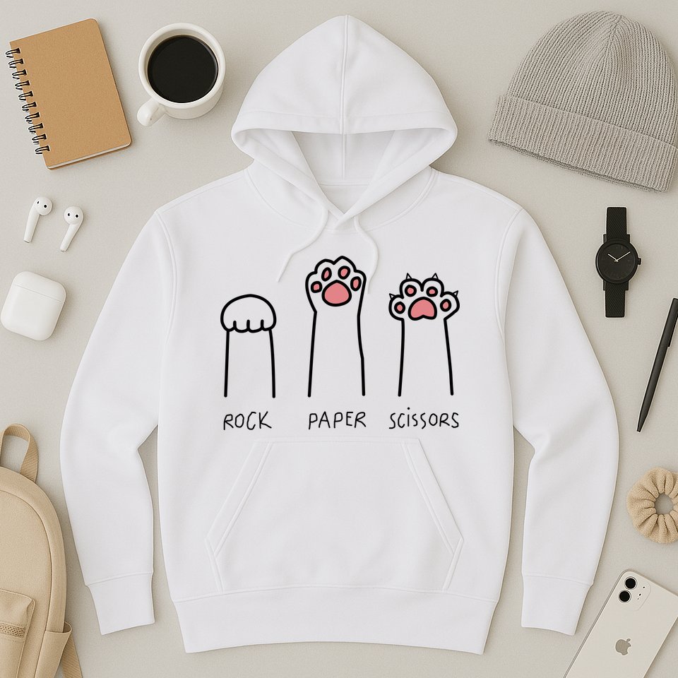 Rock Paper Scissors Cat Paws Hoodie