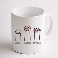 Rock Paper Scissors Cat Paws Mug