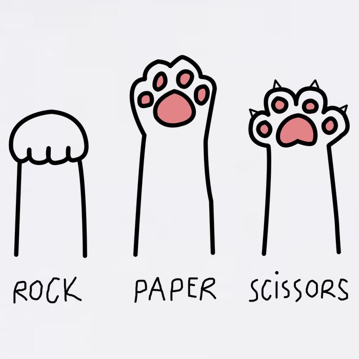 Rock Paper Scissors Cat Paws Mug