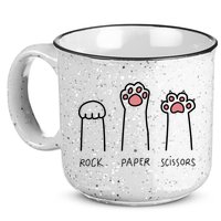 Rock Paper Scissors Cat Paws 15oz Campfire Ceramic Mug