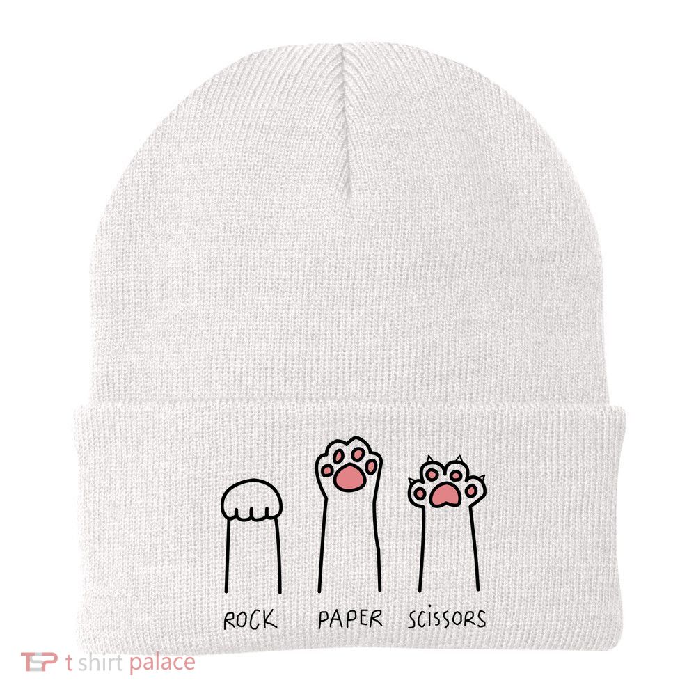 Rock Paper Scissors Cat Paws Beanie