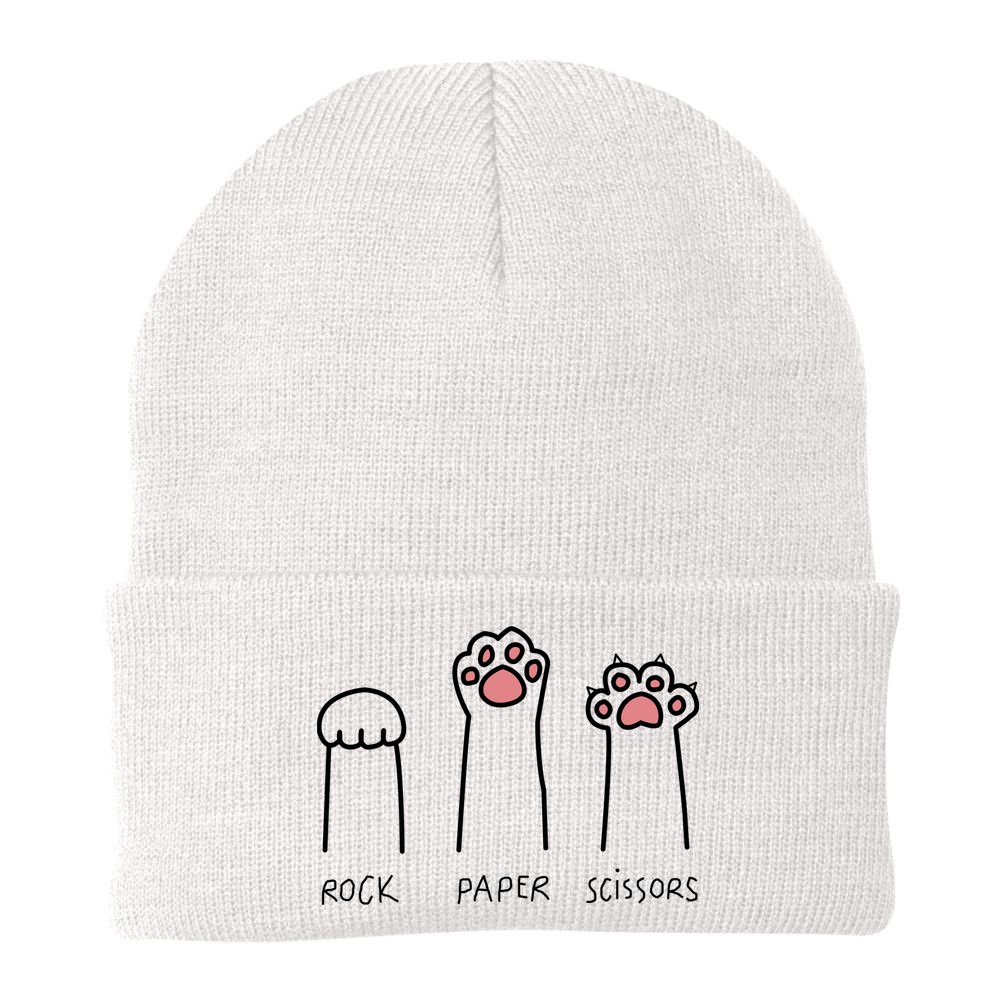 Rock Paper Scissors Cat Paws Beanie