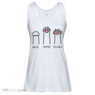 Rock Paper Scissors Cat Paws Ladies Essential Flowy Tank