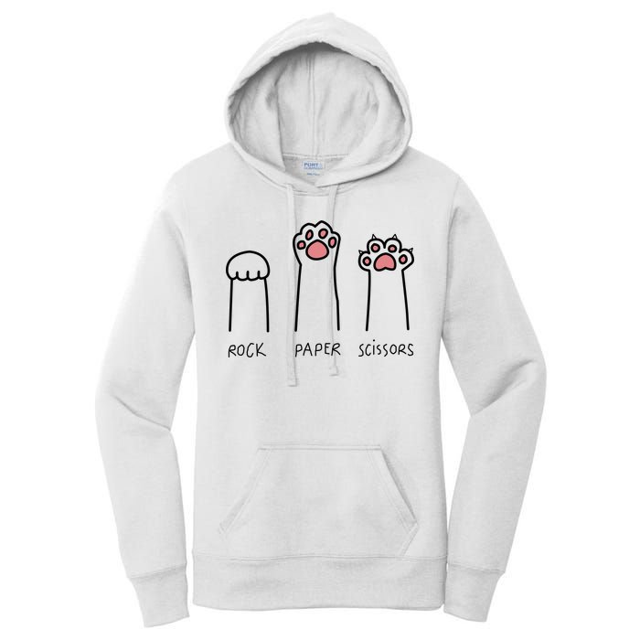 Rock Paper Scissors Cat Paws Women's Pullover Hoodie