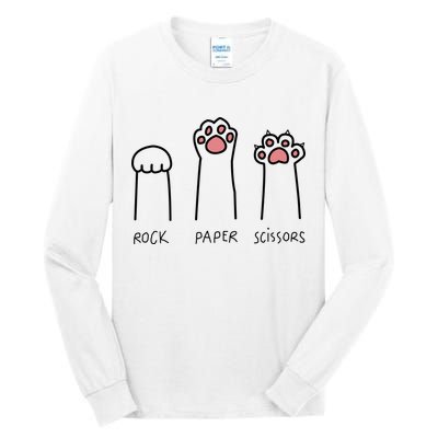 Rock Paper Scissors Cat Paws Tall Long Sleeve T-Shirt
