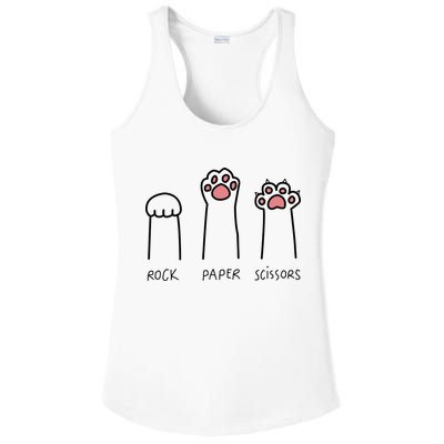 Rock Paper Scissors Cat Paws Ladies PosiCharge Competitor Racerback Tank