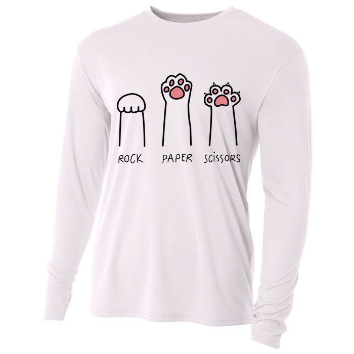 Rock Paper Scissors Cat Paws Cooling Performance Long Sleeve Crew